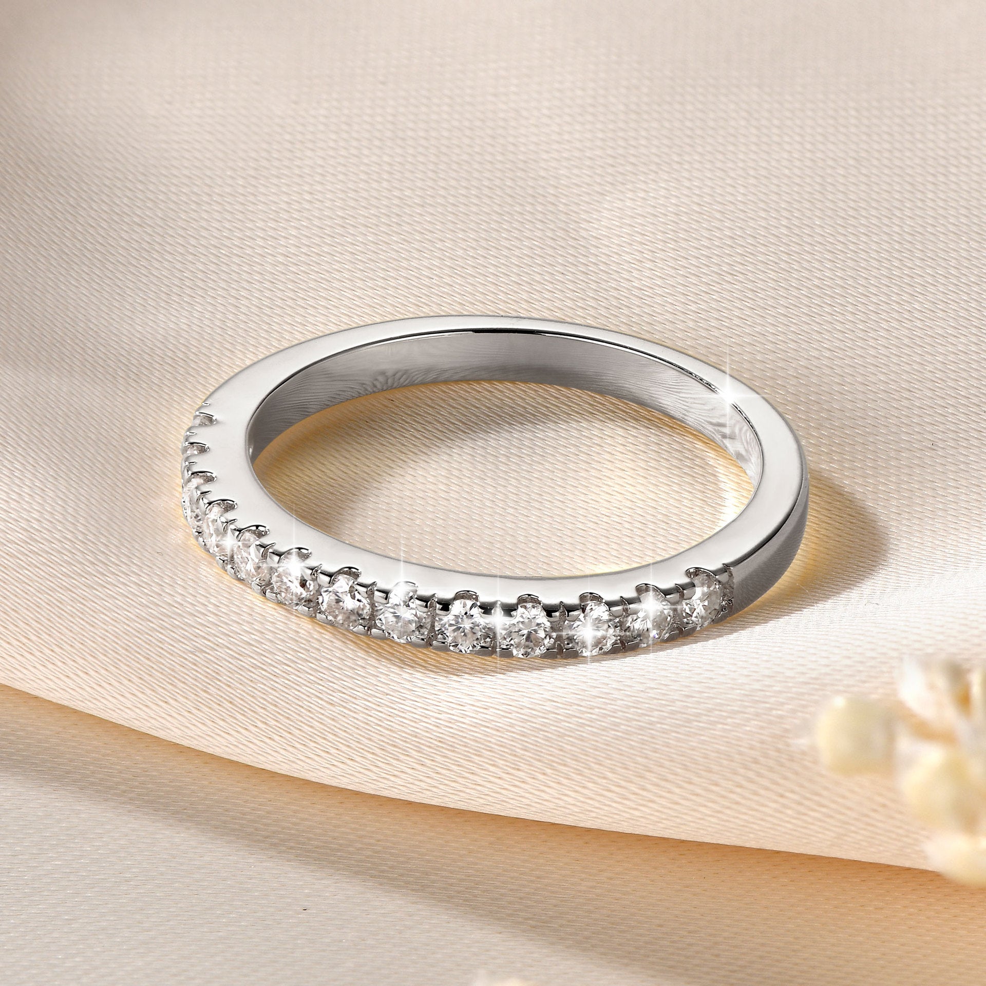 14k Gold-Plated Moissanite Stackable Ring