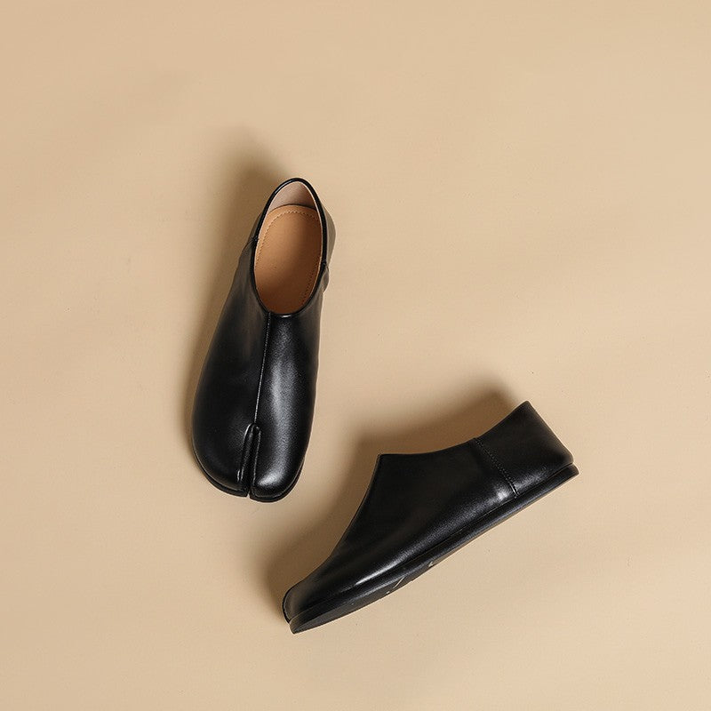Vegetable Tanned Sheepskin Split Toe Shoes For Women - Chilazexpress Ltd