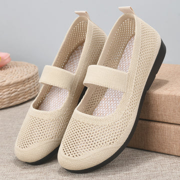 Casual Shoes For Women Flying Woven Women's Shoes Breathable Women Hollow Out Soft Bottom Mom Shoes - Chilazexpress Ltd