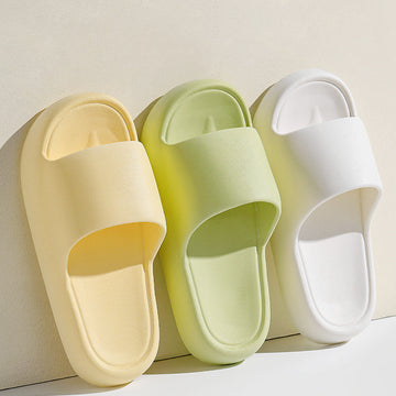 Solid Thick-soled Home Slippers Summer Non-slip Floor Bathroom Slipper For Women Men's House Shoes - Chilazexpress Ltd