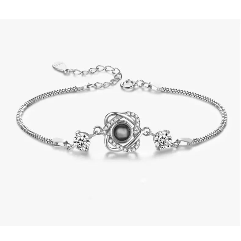 Silver Double Heart Projection Bracelet for Ladies - Chilazexpress Ltd