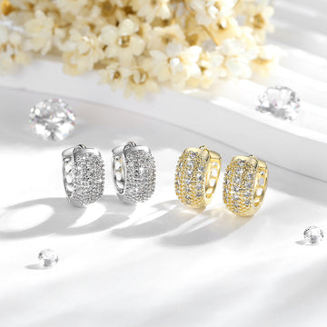 Women's 14K Gold Zircon Earrings