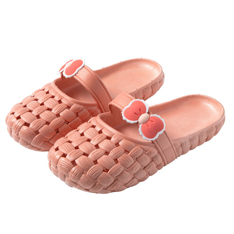 Baotou Slippers With Bow Braid Design Fashion Summer Beach Shoes Cute Dormitory Home Slippers For Women Students - Chilazexpress Ltd