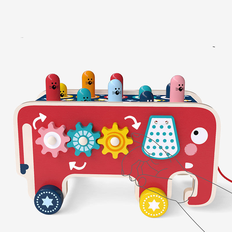 Montessori Toddlers Kids Wooden Pounding Bench Animal Bus Toys Early Educational Set Gifts For Children Toy Musical Instrument - Chilazexpress Ltd