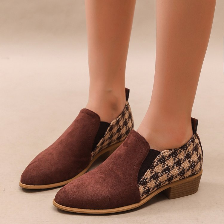 Retro Color-Block Slip-On Shoes For Women - Chilazexpress Ltd