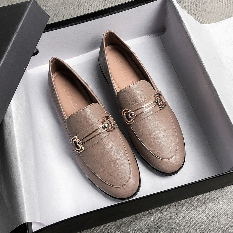 Small Leather Shoes For Women British Women's Shoes Slip-on - Chilazexpress Ltd