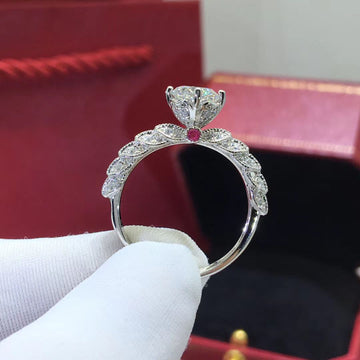 Platinum Plated Moissanite Goddess Of Fortune Ring