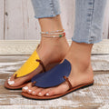 Casual Color-matching Clip-toe Sandals Summer Outdoor Personalized Flat Slippers For Women Flip Flops Shoes - Chilazexpress Ltd