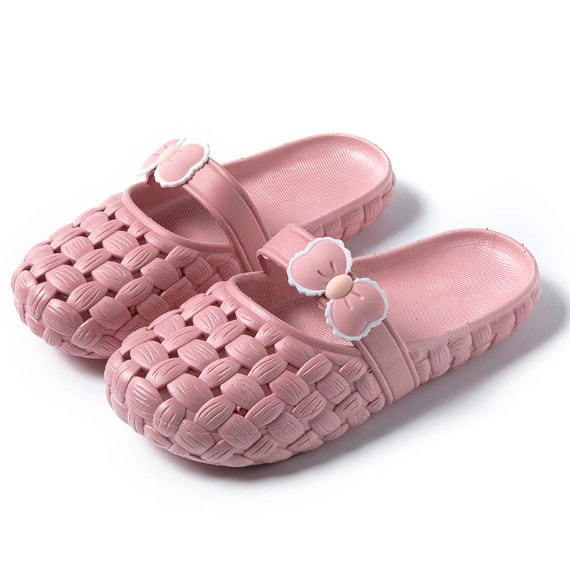 Baotou Slippers With Bow Braid Design Fashion Summer Beach Shoes Cute Dormitory Home Slippers For Women Students - Chilazexpress Ltd