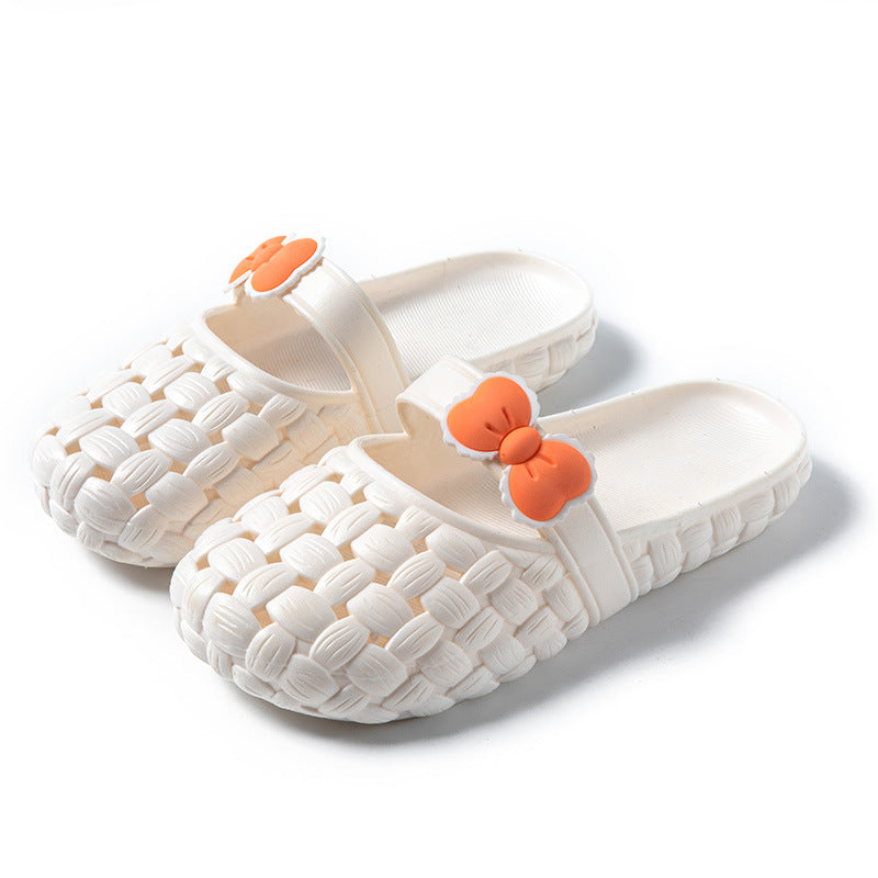 Baotou Slippers With Bow Braid Design Fashion Summer Beach Shoes Cute Dormitory Home Slippers For Women Students - Chilazexpress Ltd