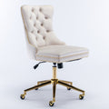 Velvet Fabric Tufted Button Home Office Chair, Adjustable Office Chair Swivel Office Chair - Chilazexpress Ltd