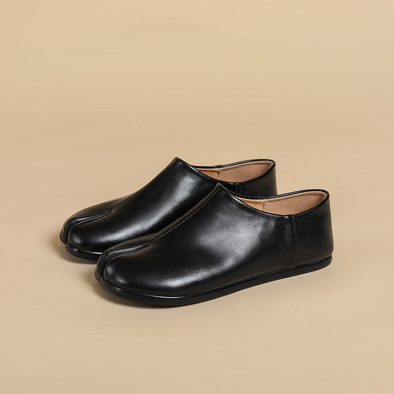 Vegetable Tanned Sheepskin Split Toe Shoes For Women - Chilazexpress Ltd