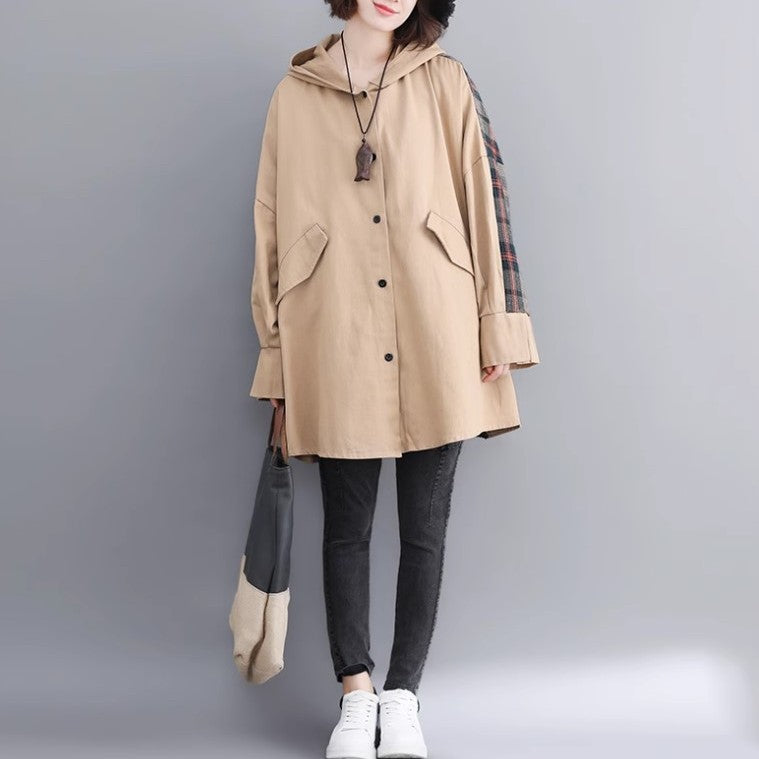 Mid-length Autumn And Winter Hooded Coat For Women