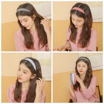 Hong Kong Style Houndstooth Headband Outer Wear Simple Female Hair Band Hair Tie