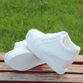 New Versatile Breathable White Shoes For Women Inner Height Increasing Casual Shoes - Chilazexpress Ltd
