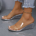 Summer Transparent Wedges Sandals Outdoor Fashion High Heel Slippers Thick Bottom Fish Mouth Shoes For Women - Chilazexpress Ltd