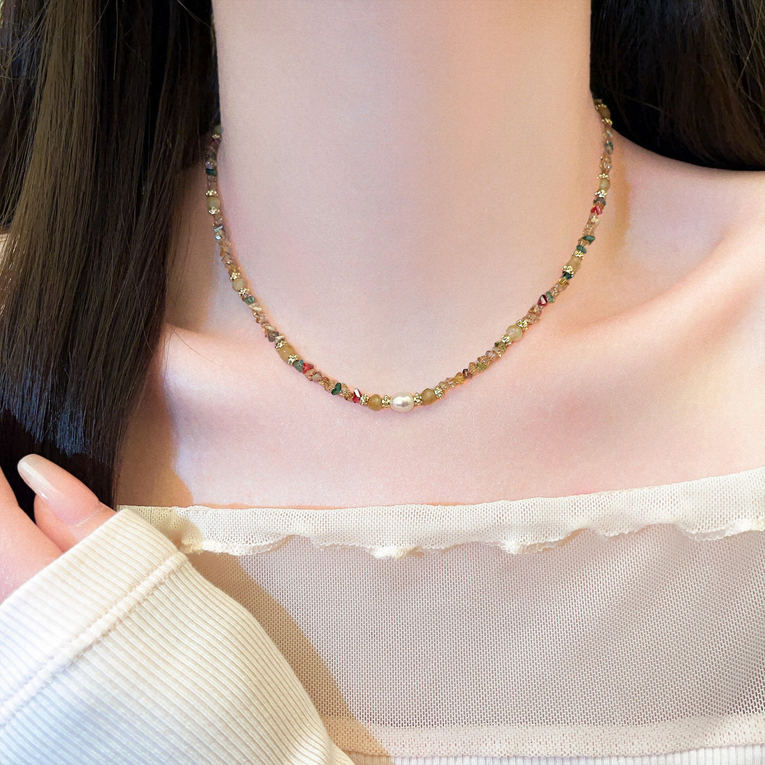 Chic, Trendy Dopamine-style Clavicle Necklace