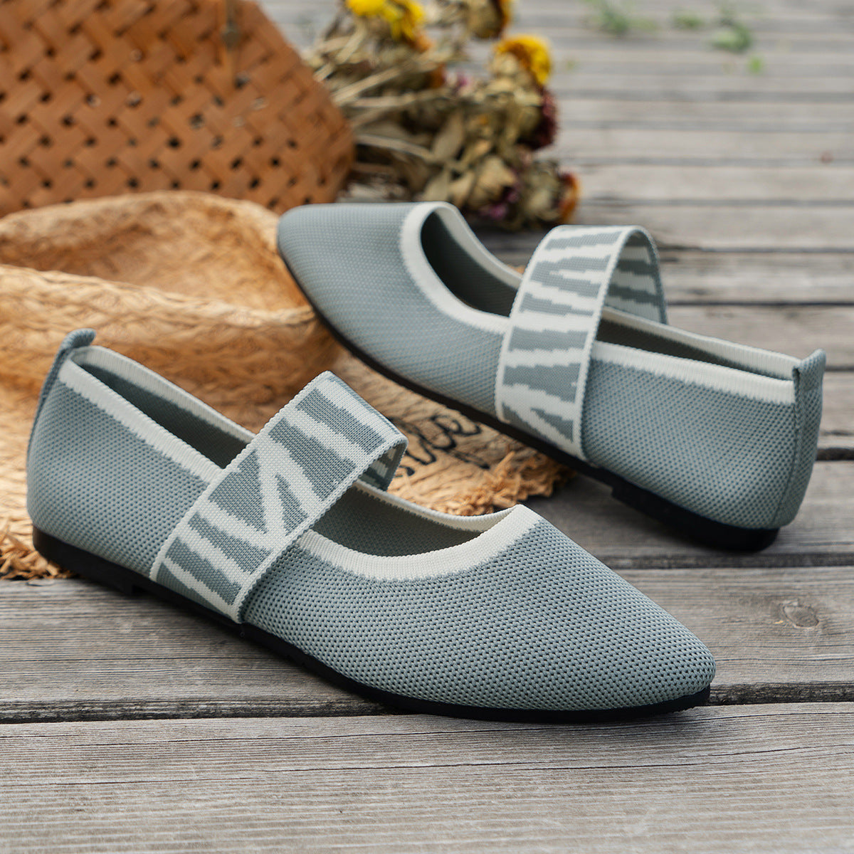 Striped Flats Shoes Fashion Casual Pointed Toe Loafers Lazy Shoes For Women - Chilazexpress Ltd