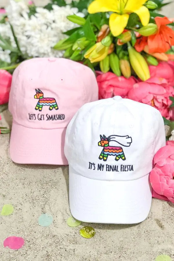 It's My Final Fiesta | Let's Get Smashed - Embroidered Bachelorette Party Dad Hats - Chilazexpress Ltd