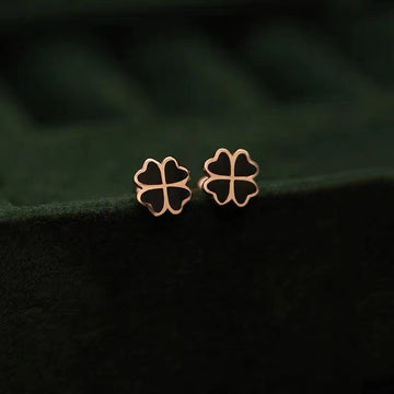 S925 Silver Agate Four-leaf Clover Earrings