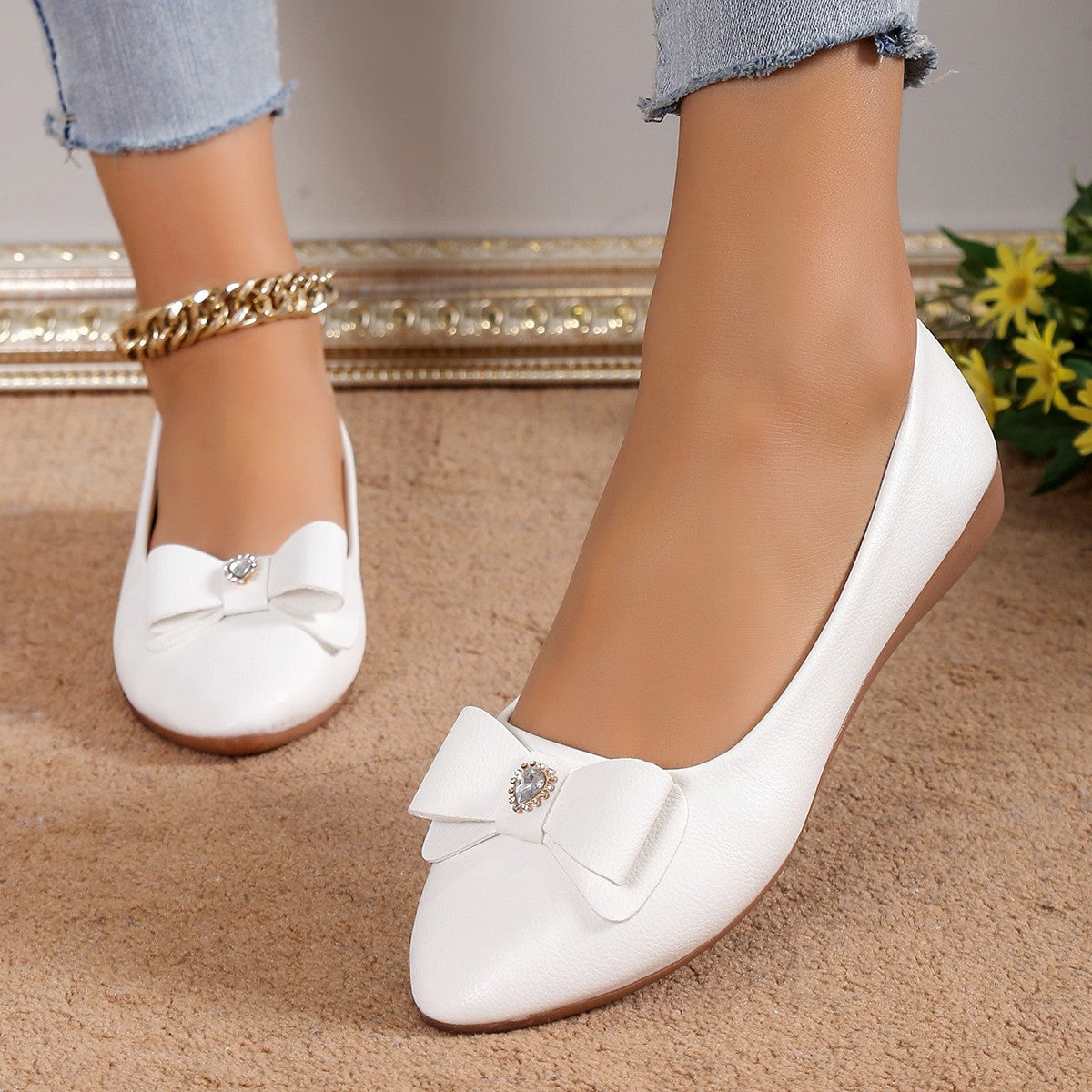 Bowknot Flats Shoes Fashion Casual Pointed Toe Loafers For Women Lazy Shoes - Chilazexpress Ltd