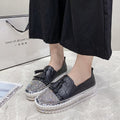 Shallow Leather Rhinestone Platform Shoes For Women - Chilazexpress Ltd