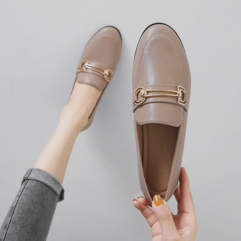Small Leather Shoes For Women British Women's Shoes Slip-on - Chilazexpress Ltd
