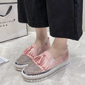 Shallow Leather Rhinestone Platform Shoes For Women - Chilazexpress Ltd