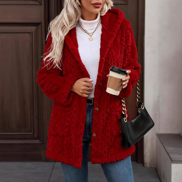 Casual Hooded Cardigan with Buttons