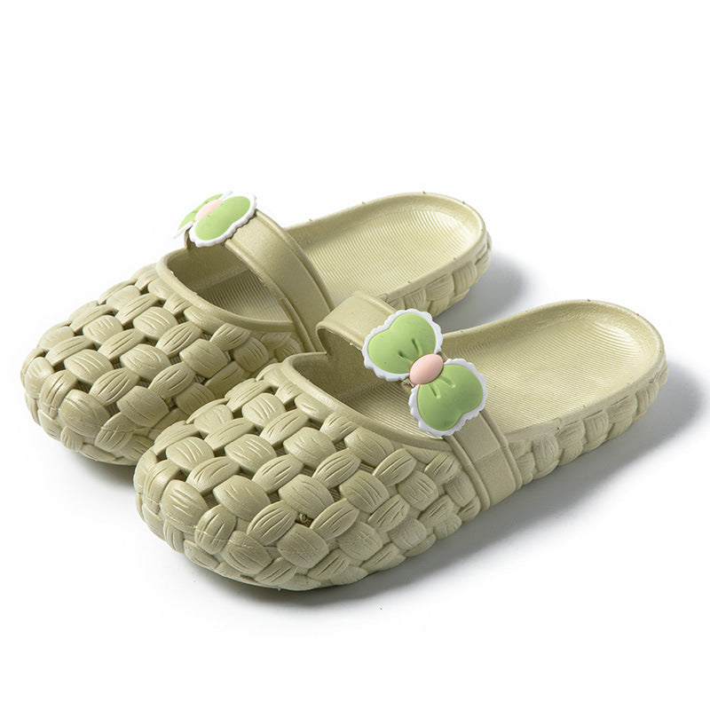 Baotou Slippers With Bow Braid Design Fashion Summer Beach Shoes Cute Dormitory Home Slippers For Women Students - Chilazexpress Ltd