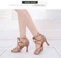 Mesh Studded Diamond Latin Dance Shoes For Women - Chilazexpress Ltd