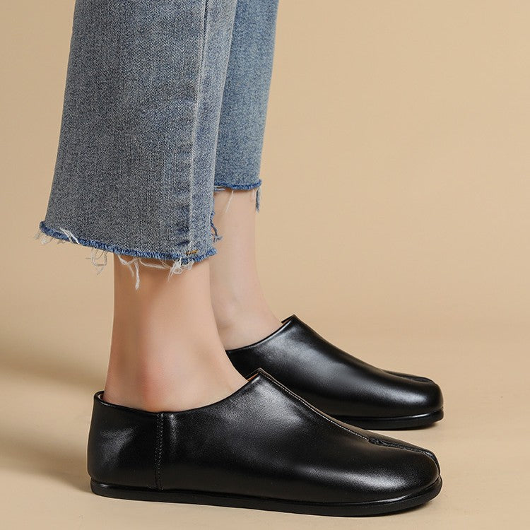 Vegetable Tanned Sheepskin Split Toe Shoes For Women - Chilazexpress Ltd