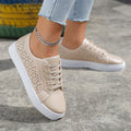 Cutout Flat Shoes Lace-up Hollow Out Walking Shoes For Women Loafers - Chilazexpress Ltd