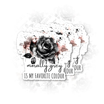 Set 3Pcs Morally Grey is My Favourite Color Sticker Rose Sticker Book Lover Sticker Bookish Sticker Booktok Sticker Water Assitant Die-Cut Vinyl Decals for Laptop Phone Water Bottles (2 Inches) - Chilazexpress Ltd