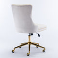 Velvet Fabric Tufted Button Home Office Chair, Adjustable Office Chair Swivel Office Chair - Chilazexpress Ltd