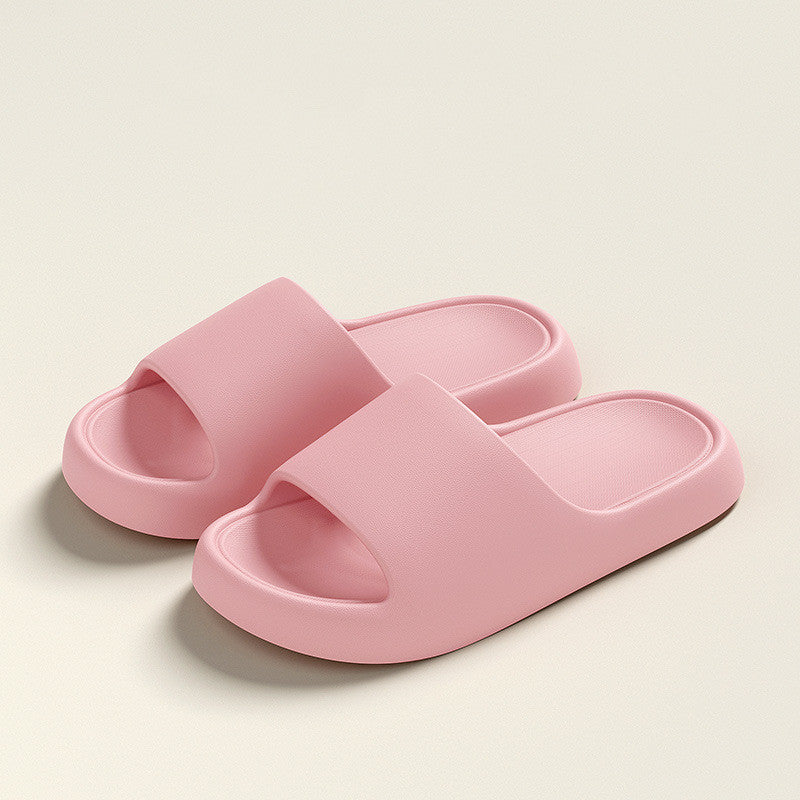 Solid Thick-soled Home Slippers Summer Non-slip Floor Bathroom Slipper For Women Men's House Shoes - Chilazexpress Ltd