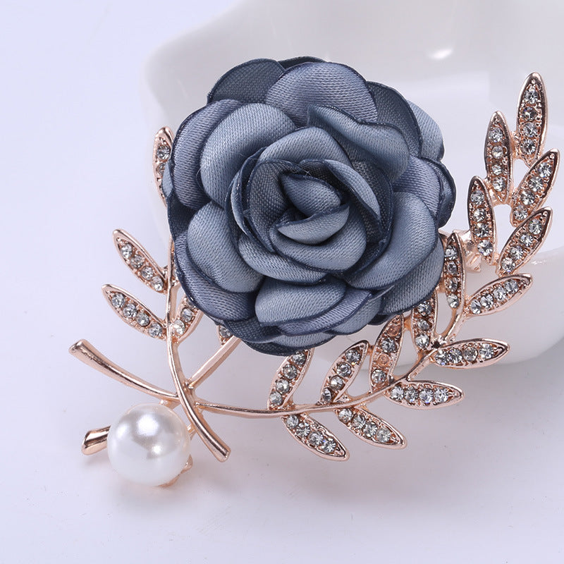 Fabric Flower Lady Temperamental Pin Sweater Coat Cardigan Women's Corsage Clothing Accessories - Chilazexpress Ltd
