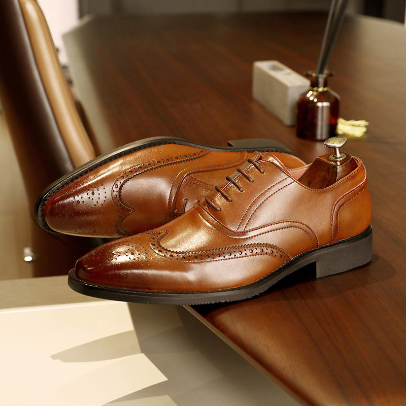 Men's Leather Shoes Shoes Rubber Sole Leather Shoes Oxford Shoes - Chilazexpress Ltd