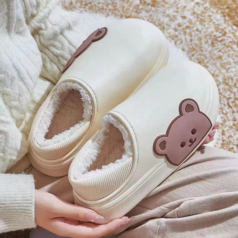 Bear Fluffy Slippers Winter House Shoes For Women - Chilazexpress Ltd