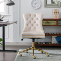 Velvet Fabric Tufted Button Home Office Chair, Adjustable Office Chair Swivel Office Chair - Chilazexpress Ltd
