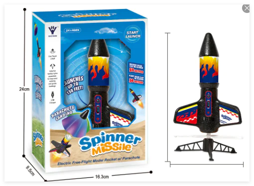 Kids Electric Rocket Launcher Space Exploration Toy with Parachute Outdoor Rocket Model - Chilazexpress Ltd