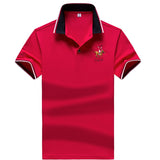 Summer new Men embroidery synthetic fiber Fabric polo shirt