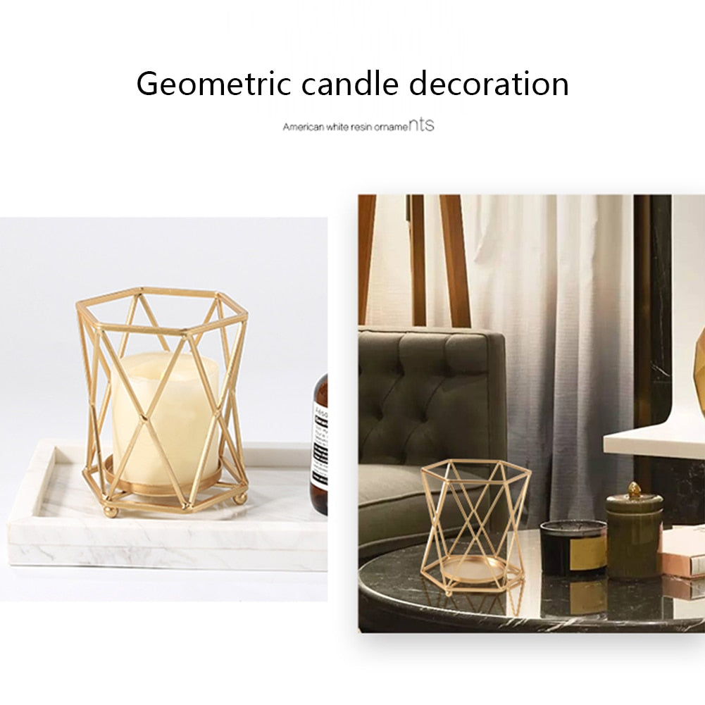 Nordic Style Decoration  Wrought Iron Geometric Candle Holders