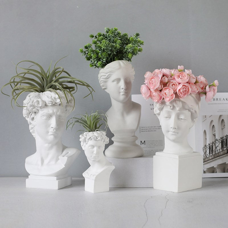 Nordic Creative Human Head Portrait Vase Home Decoration