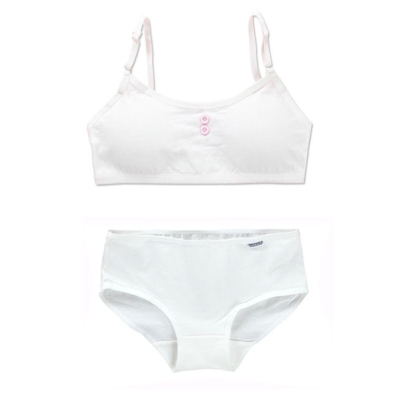 Girls Bra Cotton Underwear for Teenager Training Bra Set for