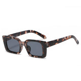 Small Rectangle Unisex Retro Leopard Shades Sunglasses