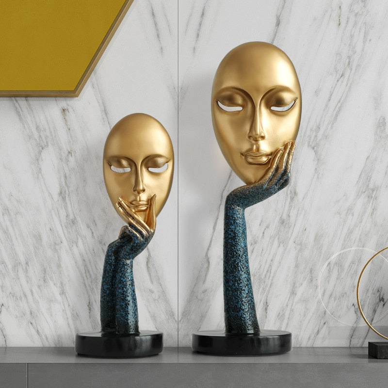 Funny Face Statues for Decorative Figurines Home Decoration