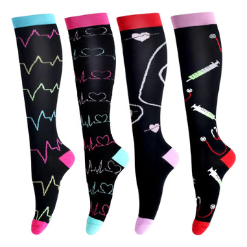 LEOSTEP Compression Socks for Women & Men Circulation Long Stockings Support for Nurses Pregnant Hiking Riding Running - Chilazexpress Ltd