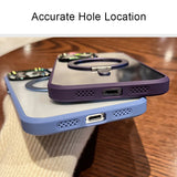 Luxury for Magsafe With Magnetic Holder Wireless Charging Case for iPhone 14 13 12 Pro Max Plus Metal Botton Shockproof Cover