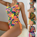 Elegant Women's Swimsuit 2023 Sexy Cross Bandage Backless Beachwear Bikini Swimsuit Bathing Suit Beach Outfits Biquini Bikini